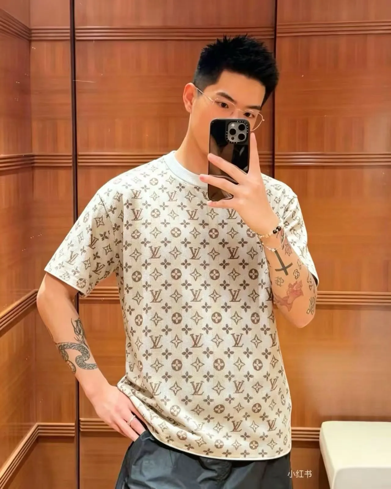 Louis Vuitton/Louis Vuitton 26ss allover old flower jacquard knitted short sleeves